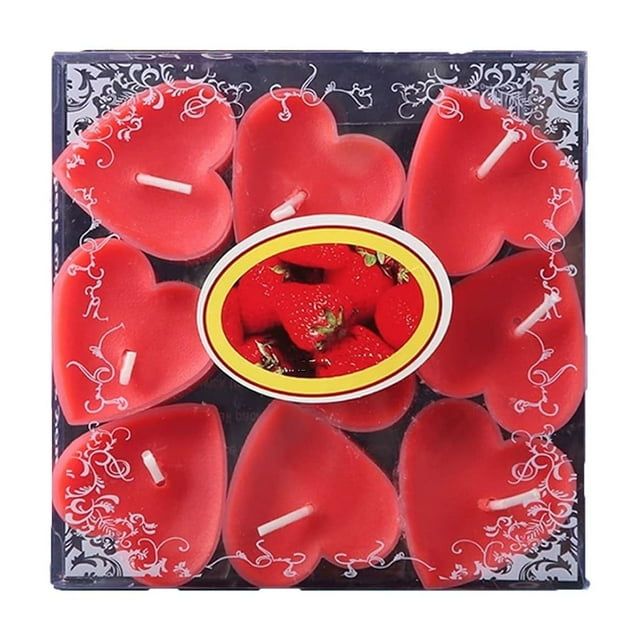 Heart Shaped Tealight Candle Set Natural Unscented Long Decorative Flameless Votive for Home