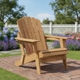 thumbnail image 4 of Light Brown Oversize Wooden Adirondack Chair Folding Outdoor PreAssembled BackRest SeatBoard for Garden Backyard, 4 of 10