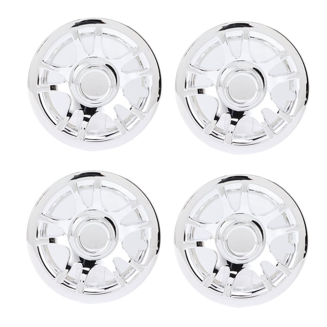 4 Pcs 8 Inch Golf Cart Hub Caps Chrome Plated Wheel Covers Rim Protector for E-Z‑GO Golf Cart