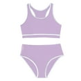 thumbnail image 6 of Hessimy Girls Swimsuit 2-Piece Halter Tankini Set Beach Sport Bathing Suit UPF 50+ Swimwear（Purple,7-8 Years), 6 of 8