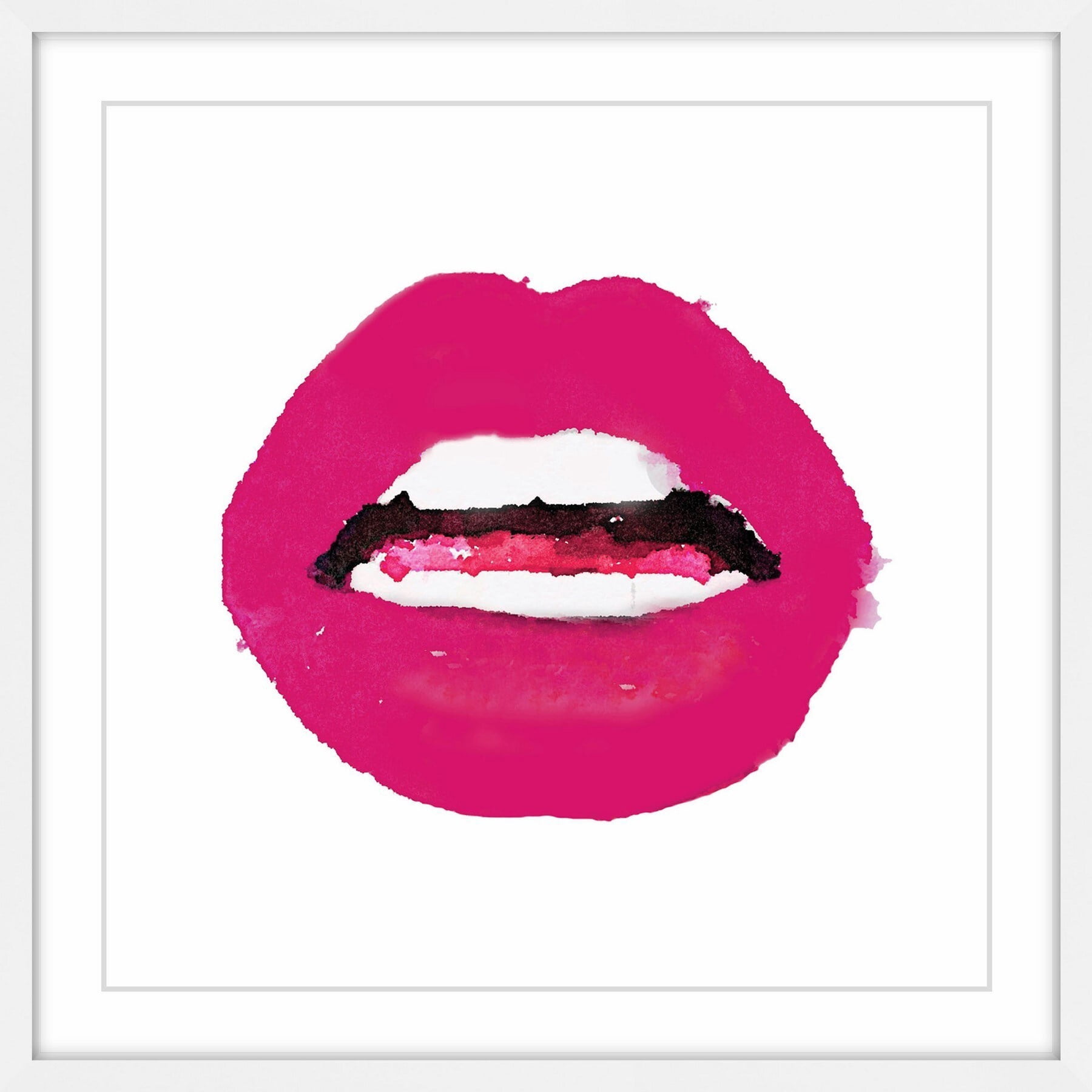 "Lips Colors Pink" Framed Painting Print