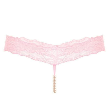 Solid Color Sexy Lace T Shirt Pearl Massage Underwear Women s Transparent And Playful Thong Womens Sexy Lingerie Corsets & Bustiers