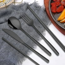Hxlamzoo Premium Korean Stainless Steel 7-Piece Cutlery Set for Camping - Portable Knife, Fork, Spoon, Chopsticks with Storage Bag | Durable & Lightweight Outdoor Dining Essentials