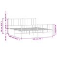 thumbnail image 2 of vidaXL White King Metal Bed Frame with Headboard & Slats, No Mattress, Easy Assembly, 2 of 9
