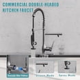 thumbnail image 4 of Black Stainless Kitchen Faucet with Pull Down Sprayer, Single Handle High  Kitchen Sink Faucet, Commercial Double-Headed Stainless  Kitchen Faucet, 4 of 7
