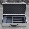 thumbnail image 1 of Maleta portátil de aluminio para micrófono, caja de almacenamiento de sistema de micrófono, bolsa de micrófono profesional carcasa dura Interior de plata Hugo Estuche de transporte de micrófono, 1 of 10