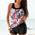 thumbnail image 2 of nerohusy Bathing Suits Women Tankini,Womens Tankini Swimsuits with Shorts Graphic Printed 2 Piece Swimsuits Athletic Bathing Suits Modest Tank Tops Sets Red, 2 of 6