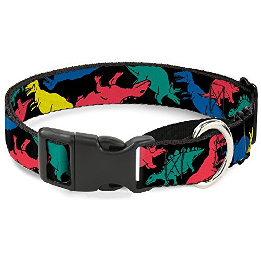 Buckle-Down Dinosaurs Black Multi Color Martingale Dog Collar