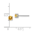 thumbnail image 3 of Auriga Fine Jewelry 925 Sterling Silver 4mm Round Citrine Stud Earrings for Women, 3 of 4