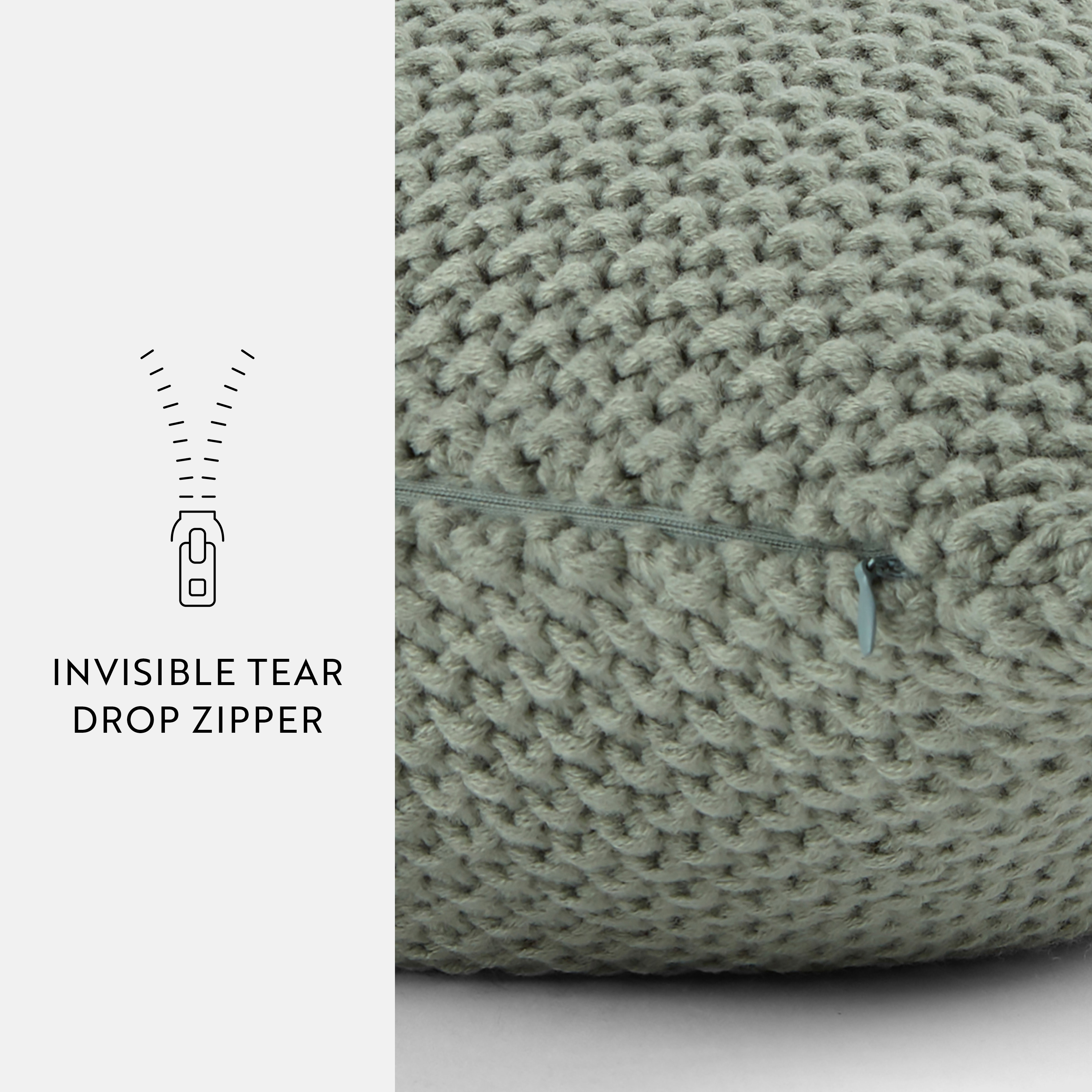 Noble Linens Decor Throw Pillow in Seed Stitch Knit Fabric