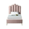 thumbnail image 6 of Meridian Furniture Lily Solid Wood and Tufted Velvet Twin Bed in Pink, 6 of 6
