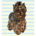 thumbnail image 3 of Yorkie Duvet Cover Set, Brown Yorkie with Evenr Buckle on Its Head Drawing on Chevron Backdrop, Decorative 3 Piece Bedding Set with 2 Pillow Shams, Queen Size, Chestnut Brown, by Ambesonne, 3 of 3