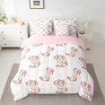 thumbnail image 2 of Erosebridal Pink Boots Bedding Queen Size,Geometric Stripes Bedding Sets Queen Size,Western Cowgirl Comforter Sets with Sheets,Breathable Kawaii Bedroom Decoration,Reversible,7 Pieces, 2 of 6