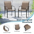 thumbnail image 4 of DIFY 5PCS Patio Dining Set,41" Round Metal Table with Umbrella Hole,4 Stackable Chairs,Brown, 4 of 7