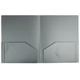 thumbnail image 2 of JAM Paper Heavy Duty Plastic 2 Pocket School Folders, Silver, 3/Pack, 2 of 4