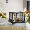 thumbnail image 2 of 48 Inch Large Dog Crate Dog Kennel Indoor Outdoor Big Dog Cage Dog Crates for Large Medium Small Dogs Heavy Duty Dog Crate Metal Indestructible XXL XL Dog Crate Pet Cage with Wheels Tray Double Door, 2 of 5