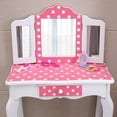 thumbnail image 5 of Ktaxon Kids Vanity Table and Stool Set with 3 Mirrors, Pretend Play Princess Makeup Dressing Table,Children's Furniture, 5 of 12