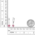 thumbnail image 3 of Gem Stone King 925 Sterling Silver Pink Zirconia Drop Dangle Leverback Earrings for Women (1.48 Cttw, Gemstone, Heart Shape 6MM), 3 of 4