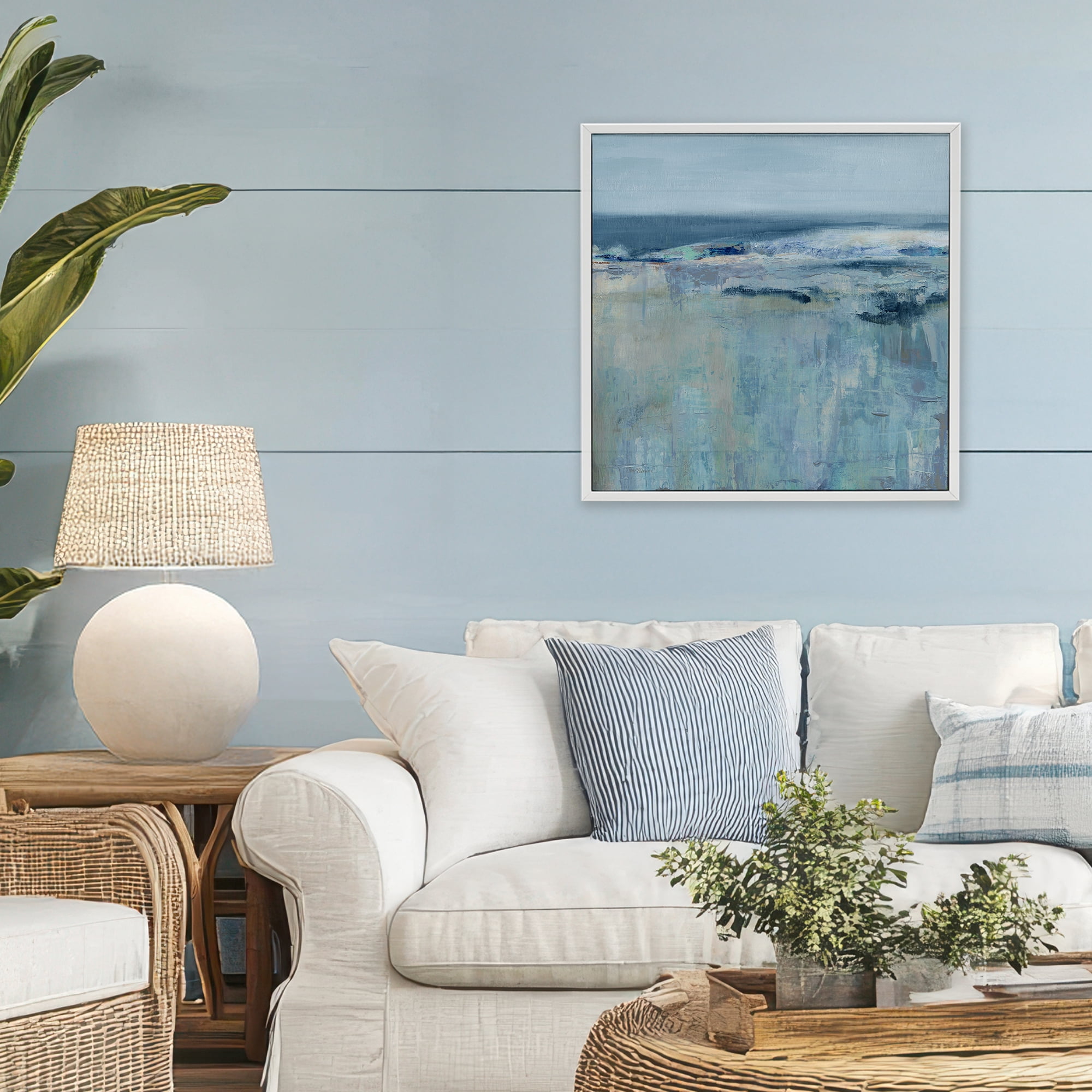 Stupell Industries Serene Abstract Pastel Seascape White Framed Giclee Art, design by Carol Robinson