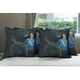 thumbnail image 6 of Ambesonne Colorful Throw Pillow Cover 4 Pack, Cheshire Cat in Forest, 24", Multicolor, 6 of 7
