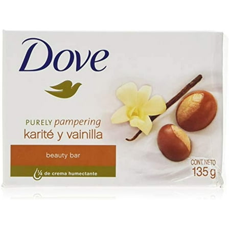Dove Purely Pampering Shea Butter Beauty Bar With Vanilla Scent Soap 4.75 Oz/135 Gr (Pack Of 12 Bars)