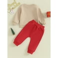thumbnail image 5 of Autumn Baby Boys Christmas Clothes Sets 3M 6M 12M 18M 24M 3Y Xmas Tree Letter Print Sweatshirt and Pants Set, 5 of 10