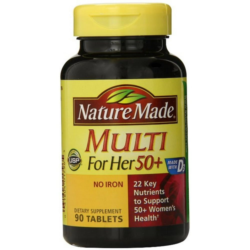 Nature Made Multi for Her 50+ Vitamin/Mineral Tablets 90 ea (Pack of 4