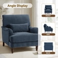 thumbnail image 4 of DREAMSIDEA Mid-Century Home Accent Chair, Chenille Upholstered Living Room Armchair, Comfy Reading Lounge Chair, Navy, 4 of 6