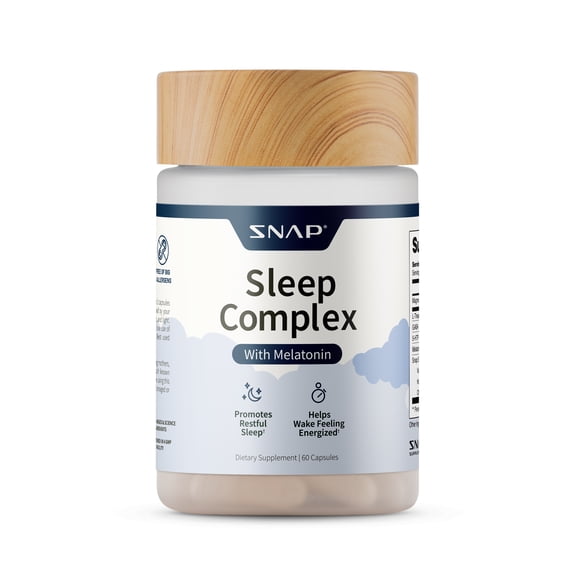 Snap Supplements Natural Sleep Aid Dietary Supplement Melatonin Valerian Root for Sleep Support 120 Capsules 2 Pack
