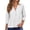 White-T Shirts, variant on Womens 3/4 Sleeve T Shirts Solid Color Split Neck Summer Casual Soft Tee Tops Black L