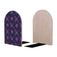 thumbnail image 2 of KLL Purple Dreamcatcher1 Print Wood Book Ends for Shelves,1 Pair Wood Bookends Book Holder Stand Decorative, Book Stoppers for Heavy Duty Books CD File Video Games, 2 of 8