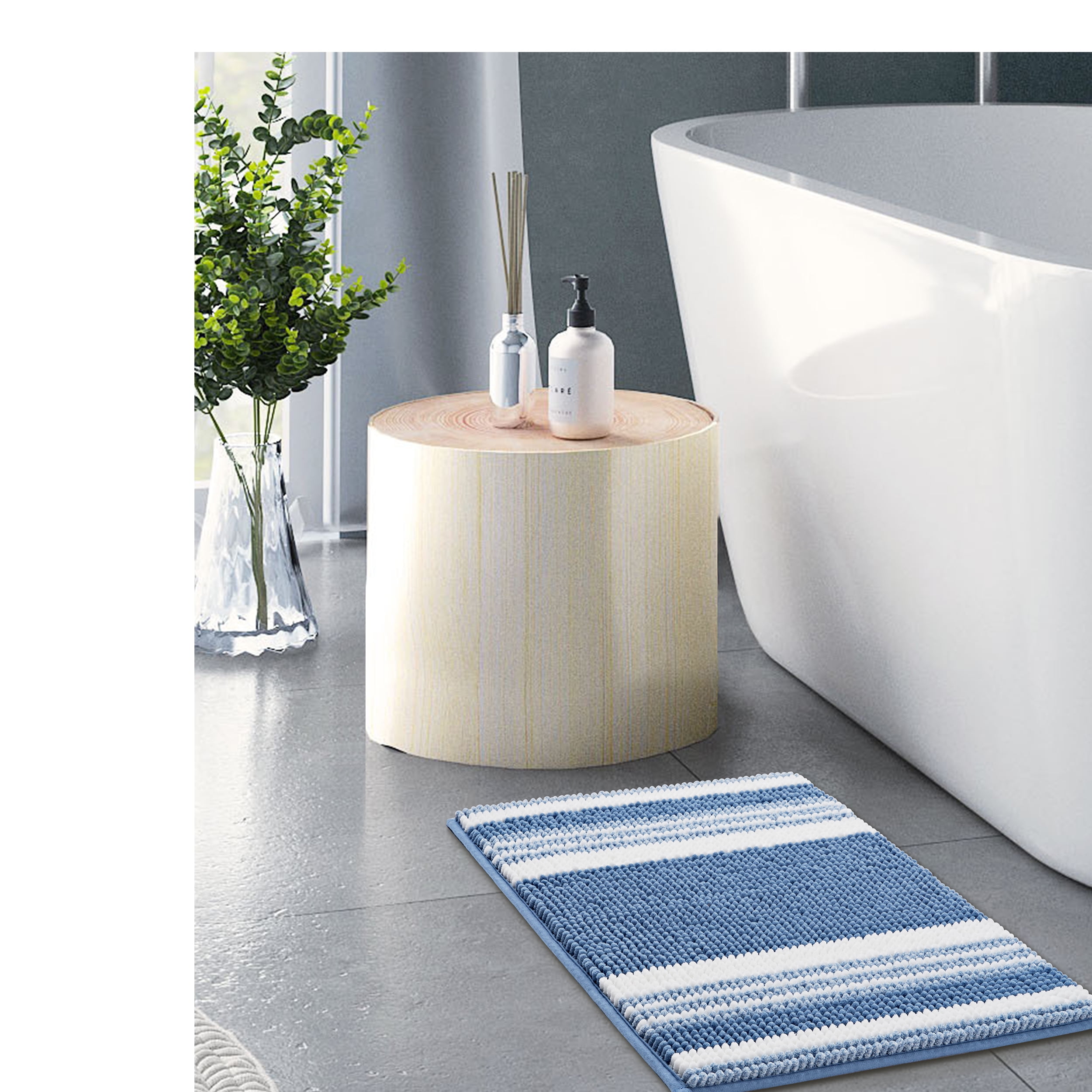 Mainstays Performance Foam Noodle Bath Rugs, 17"x24" Blue
