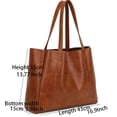thumbnail image 3 of Women Large Tote Bag Vegan Leather Casual  Work Bag Weekender  Shopping Bag Oversize Shoulder Travel  Bag, 3 of 8