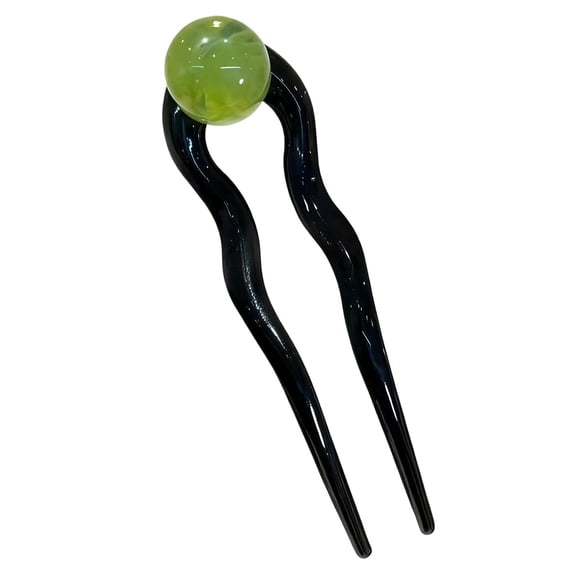 Cocoanut jelly round retro simple bead U-shaped acrylic hairpin, hair accessories hair clip