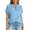 Sky Blue, variant on ChoXxx Women's Loose Short Sleeve V Neck Multicolor Block Summer Top Purple M