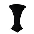 thumbnail image 1 of 1 Pc, Spandex Cocktail Table Cover 30" Round - Black For Wedding, Birthday Celebration, Quinceanera, 1 of 1