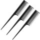 thumbnail image 1 of 3 Piece Triple Teasing CombRat Tail Combs For WomenTool Structure Tease Layers Rattail CombRat Tail Comb (black), 1 of 5
