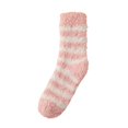 thumbnail image 2 of Womens Fuzzy Crew Socks Fluffy Striped Warm Cozy Winter Socks Soft Plush Thick Casual Lounge Socks (Pink), 2 of 8