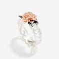 thumbnail image 5 of Opvise Elegant Two Tone Women Rose Flower Hollow Band Finger Ring Wedding Jewelry Gift, 5 of 7
