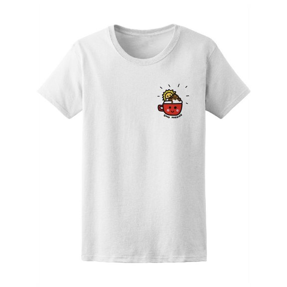 Cute Good Morning Coffee Cup T-Shirt Women -Image by Shutterstock, Female Medium
