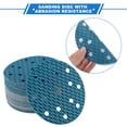 thumbnail image 3 of 50 piezas de discos de lijado de 6 pulgadas con 15 agujeros, papel de lija de 150 granos, universal para reparación automotriz, azul, 3 of 7