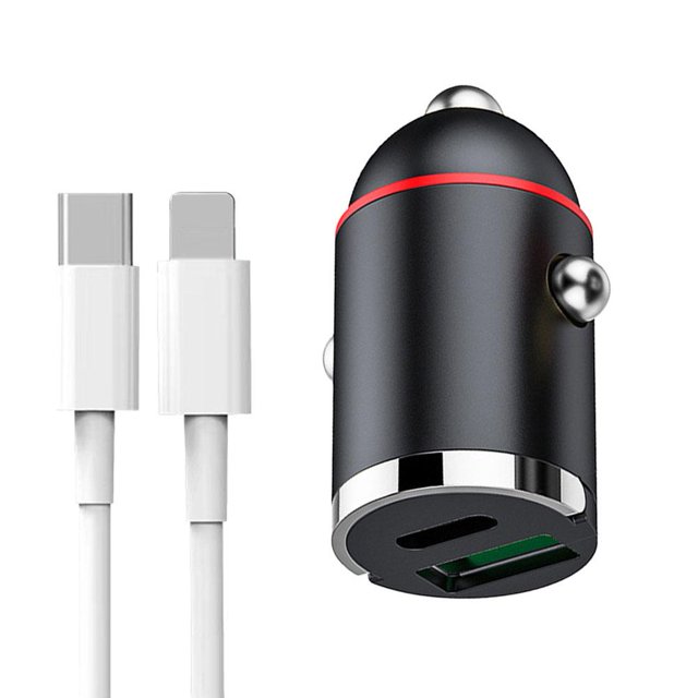 QB-100W Dual Ports Mini USB Car Charger Super Fast Charging Phone Charge Ad