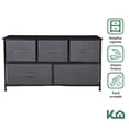 thumbnail image 1 of Comoda Cajonera de 5 Cajones Mueble Organizador Tela Madera gris L, 1 of 5