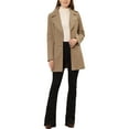 thumbnail image 2 of INSPIRE CHIC Women's Shawl Collar Single Breasted Mid-Thigh Winter Overcoat L Light Brown, 2 of 7