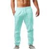 thumbnail image 4 of YOTMKGDO Mens Pants Casual, Pantalones De Hombre, Men's Elastic Pants Solid Color Breathable Cotton Linen Loose Casual Pants, Mint Green M, 4 of 4