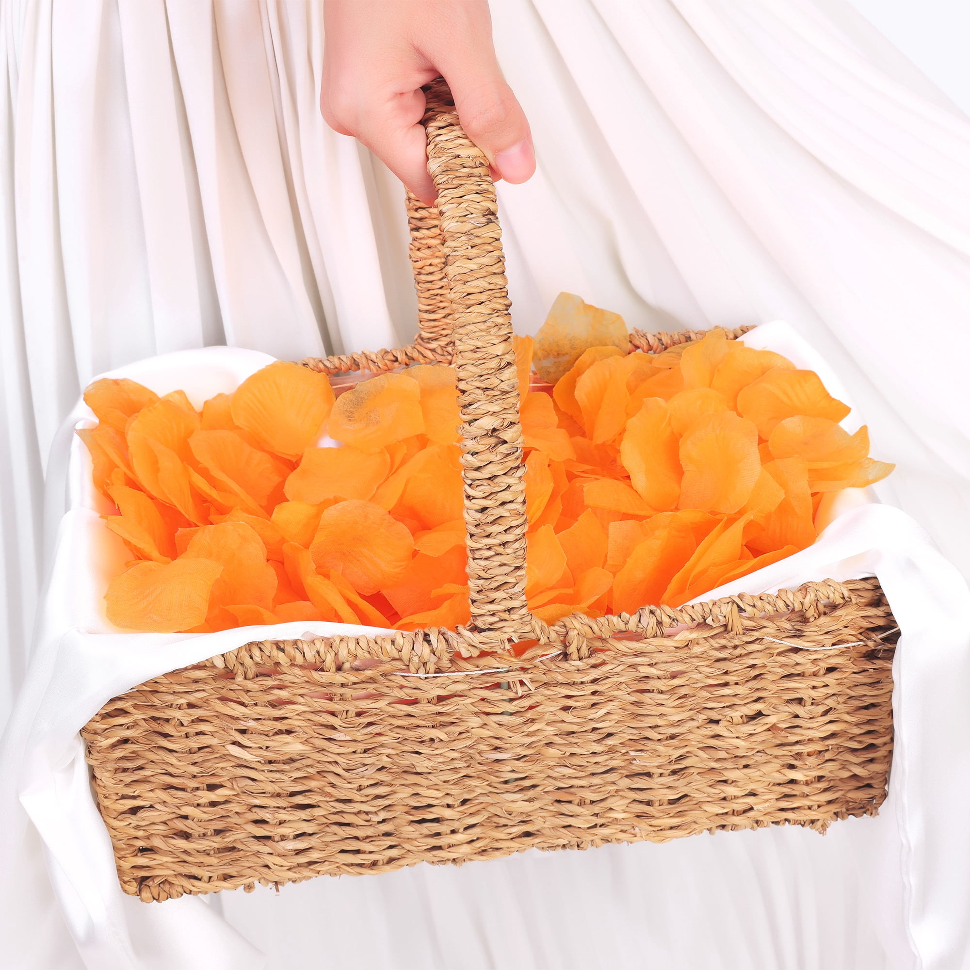 Unique Bargains 1000 Pieces Artificial Silk Rose Petals Fake Flower Decor Orange