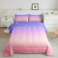 thumbnail image 2 of Castle Fairy Starry Sky Bedding Comforter Set 2pcs for Boys Girls,Dreamy Princess Twin Comforter Sets Microfiber,Gradient Pink Purple Breathable Bedding Set,Luxury Bedroom Decor,Reversible, 2 of 8