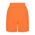 thumbnail image 6 of Moxiu Womens Linen Shorts,Womens Shorts Summer 2025 Casual Linen Shorts Drawstring Elastic Waist Shorts Pants Loose High Waist Shorts Pants Orange,XL, 6 of 6