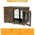 thumbnail image 6 of Wooden Dog Crage Furniture 4-door Dog House with Latch Lock Dog Cage with Storage Dog Crate with Tray Dog Crate on Wheels Sturdy Dog Cage Doghouse Furniture, Brown, 6 of 7