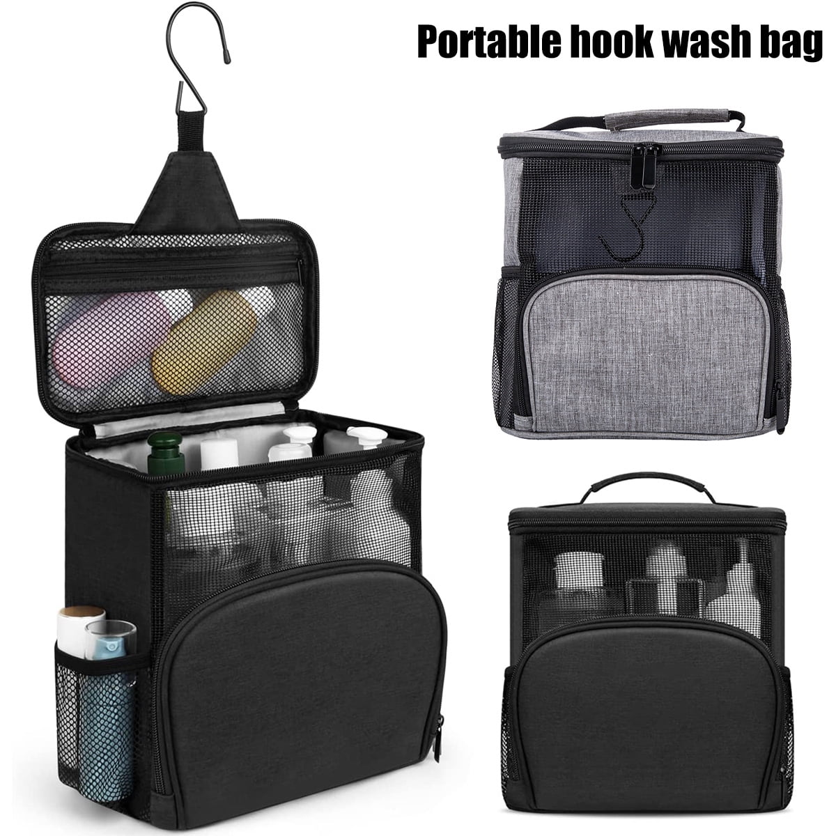 Eummy Shower Caddy Bag, Hanging Shower Tote Bags with Hook, Travel